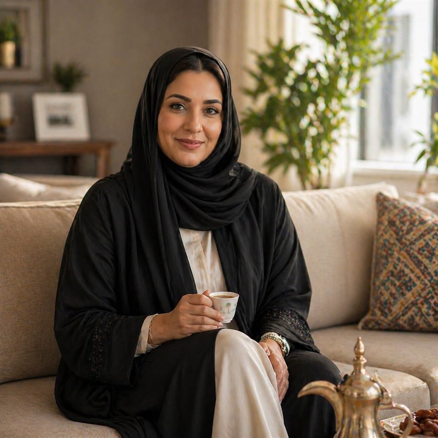 عميلة سعودية في منزلها